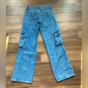 Blue Denim Cargo Jeans